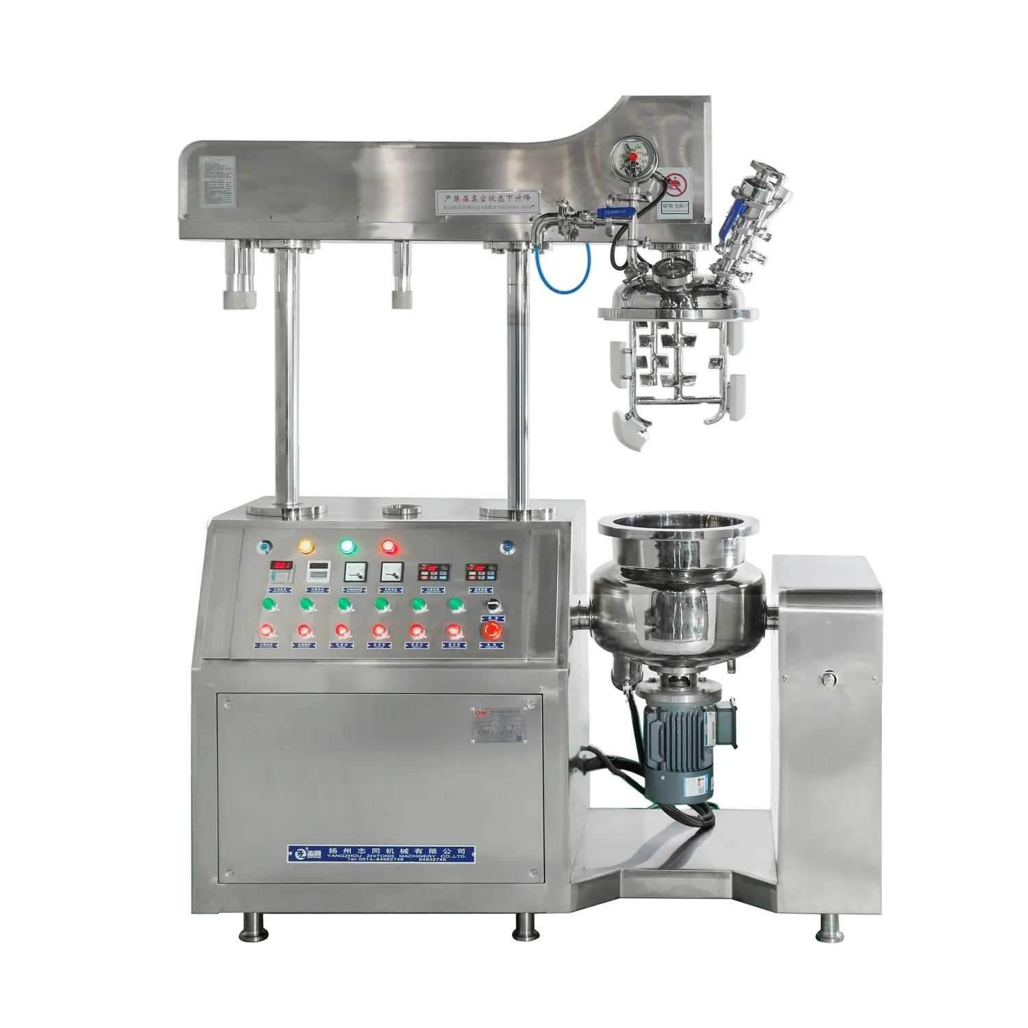 Zhitong 10l Hoge Kwaliteit Kleine Type Lotion Mixer, Cosmetische Makende Machine, Vacuüm Homogeniserende Emulgator Mengmachine Mixer