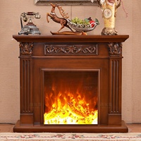 Cheminée électrique classique moderne avec flamme LED, chauffage à température réglable pour usage domestique et hôtelier, installation encastrée