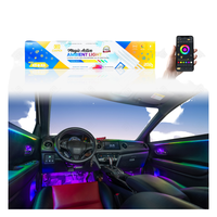Kit d'éclairage d'ambiance intérieur de voiture avec effet LED dynamique et garniture argentée pour accessoires décoratifs LED Symphony améliorés