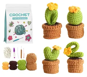 2023 New Cute hand-knitted flower flores artificiales al por mayor Handmade Crochet crochet flower bouquet
