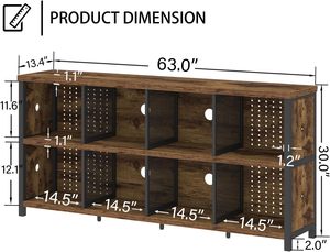 Bibliothèque plate <span class=keywords><strong>Feng</strong></span> <span class=keywords><strong>Shui</strong></span> rurale étagère industrielle Cube support de rangement large métal bureau Cube support ferme étagère basse longueur - Product Image 2