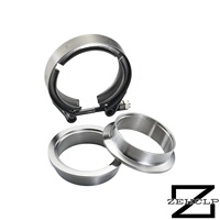 Kit de collier de serrage à bande en V en acier inoxydable 304 poli miroir sur mesure pour tuyau d'échappement turbo de 4,0 pouces, robuste, avec boulon en T et garantie de 3 ans
