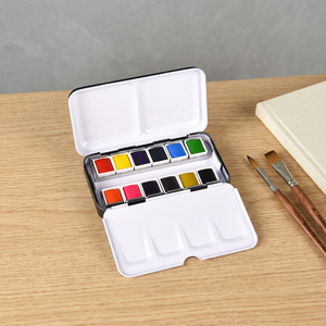 Ensemble de peinture à l'eau DIY 12/24/36/48 couleurs, peinture artistique, coloriage, pigments, gouache, boîte de peinture personnalisée, papier, à partir de 3 ans / Peinture - Product Image 4