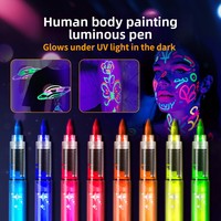 Marqueurs acryliques lumineux écologiques, sans danger pour la peau, stylos de graffiti qui brillent dans le noir, ensemble de tableaux blancs fluorescents pour enfants et étudiants