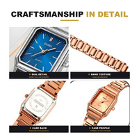 Jam Tangan Wanita SKMEI 2237 Persegi Quartz dengan Tali Baja Tahan Karat, Tahan Air 30M, Fashion Elegan