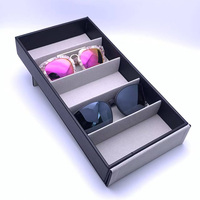 Lunettes de soleil personnalisées Présentoir 5 fentes Eye Wear Boîte de rangement pour lunettes Boîte de rangement pour lentilles optiques Étui rigide pour lunettes Plateaux pour lunettes