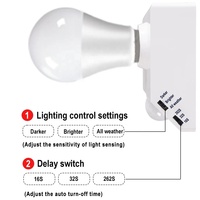Support de lampe murale à capteur de mouvement infrarouge PIR automatique pour corps humain, base E27, avec indice de protection IP22 et portée de détection <2-6m