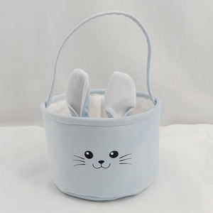 Bolsa de Almacenamiento de Dulces para Niños, de Tela Suave, con Diseñ<span class=keywords><strong>o</strong></span> de Conejito de Pascua, con Asa, para la Cacería de Huevos de Pascua - Product Image 2