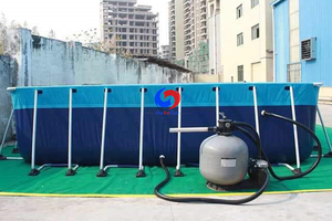 Ngoài Trời 6m * 4.8m * 1.5m đã sẵn sàng các nhà sản xuất Bể bơi khung kim loại trên mặt đất Bể bơi cho vườn nhà - Product Image 4