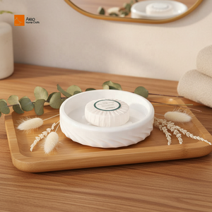 Jabonera Portátil Elegante de Poliresina Blanca Aleo, Suave y Cómoda, con Patas de Goma Duraderas, para Baño, Ducha, Cocina, Fregadero, Hotel - Product Image 1