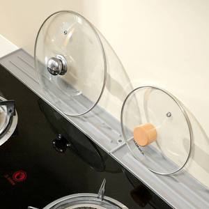Support de rangement antidérapant en silicone pour couvercles de casseroles et ustensiles de cuisine, avec fonction d'égouttage - Product Image 2