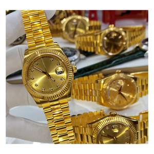 Montre mécanique automatique pour homme de luxe en or jaune 24k 18k, 40 mm 36 mm, étanche, personnalisée - Product Image 1