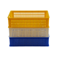 Conteneurs en plastique recyclables, empilables et écologiques, caisses avec logo personnalisé, boîtes de rangement colorées, bacs étanches pour la chaîne du froid des fruits