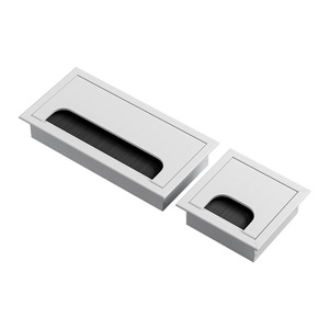 Plaque de couverture rectangulaire en alliage d'aluminium pour trous de câblage de <span class=keywords><strong>meuble</strong></span> <span class=keywords><strong>TV</strong></span> et de bureau - Étanche et résistante à la corrosion - Product Image 1