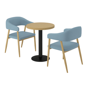 Fabricante Fast Food Restaurant Furniture Design Green Cafe Booth Sofá Mesas de madera y sillas de comedor de cuero para restaurante - Product Image 6