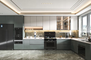 Meubles de <span class=keywords><strong>cuisine</strong></span> haut de gamme en L sur mesure avec panneaux <span class=keywords><strong>Egger</strong></span>, finition mate et meuble d'appareils intégré pour <span class=keywords><strong>cuisine</strong></span> de villa - Product Image 3