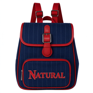 Preppy Style Canvas Striped Breathable 20-35L <b>Backpack</b> for Women with Air Cushion Strap Casual School <b>College</b> Embroidered Logo - Product Image 1