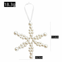 Pendentif en forme de flocon de neige avec nœud en perles fait main, décoration de Noël pour l'arbre, décoration festive pour la maison, mini décoration suspendue pour créer une ambiance festive