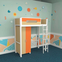 Mobilier pour dortoir d'école universitaire Lit superposé pour étudiant avec bureau Lit en bois métallique à deux étages pour chambre à coucher