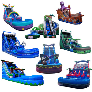 <b>Inflatable</b> Dual Lane <b>water</b> <b>slide</b> with buffer pool - Product Image 2