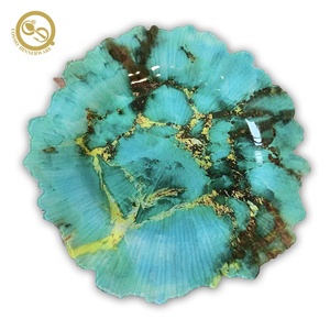 Irregular coral blue table decorative chargers party plates wedding