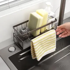 Soporte para esponja de cocina, estante de acero inoxidable para fregadero, escurridor de jabón, toallero, organizador de estantes, accesorios de almacenamiento para baño - Product Image 6