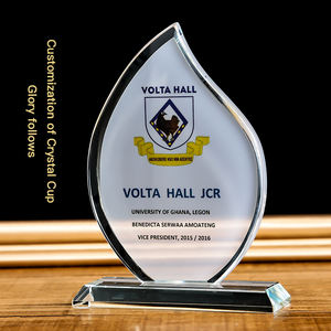थोक कारखाने की आपूर्ति छोटे स्पष्ट गिलास माननीय पुरस्कार ट्रॉफी स्कूल प्रशस्ति के लिए उपहार - Product Image 2