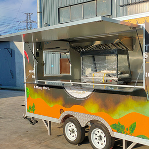 Outdoor Street Mobile Coffee Ice Cream Food Vending Cart Trailer 4m Mobile Hotdog Pizza <b>Burger</b> Fast Food Truck - Product Image 3