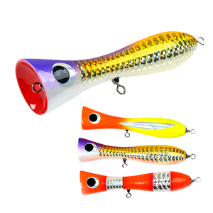 Leurre De Pêche Thon Fait Main En Bois - Popper Topwater Gros Gibier 21.5cm, 120g