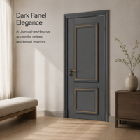 Pintu Kayu Panel Abu-abu Modern dengan Lapisan Casing Profil Panel Abu-abu Tua Finishing Matte untuk Pemasok Hunian dan Komersial Ukuran Kustom