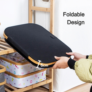 100L Công Suất Lớn Gấp Quần Áo Lăn Giỏ Có Thể Gập Lại Giặt Hamper Với Bánh Xe Và Nắp Cho Giặt Quần Áo - Product Image 4