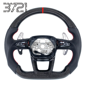 Volant sport en fibre de carbone pour Audi A3A4A5A6A7A8 S3S4S5S6S7S8 RS3RS4RS5RS6RS7RSQ8, style sport, intérieur, 2017-2024 - Product Image 1