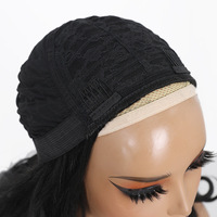 Perruque mi-tête bouclée à ressorts de 16 pouces, texture Yaki épaisse et volumineuse, vente en gros # Perruques sans colle en fibre haute température noire 1B en stock