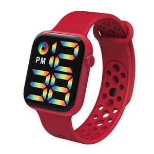 Bracelet en caoutchouc étanche unisexe facile à lire led grands <span class=keywords><strong>chiffres</strong></span> affichage <span class=keywords><strong>femme</strong></span> <span class=keywords><strong>montre</strong></span> numérique carrée - Product Image 5