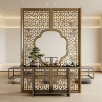 Paravent décoratif autoportant contemporain en acier inoxydable noir à cadre rond pour salon et hôtel