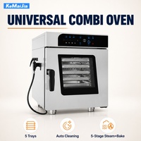 Ticari 60L Kombi Fırın CKF-60 Sürekli Buhar Beslemeli Buharlı Pişirme 5 Tepsili Çift Sıcak Hava Sirkülasyonlu 220-240V