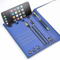 Libreta Inteligente con Banco de Energía de 8000 mAh, Carga Inalámbrica, Unidad Flash USB, Organizador de Oficina, Agenda, Bloc de Notas para Reuniones, Viajes