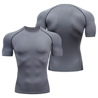 Vêtements de sport athlétiques en gros d'usine, vêtements de compression pour la course à pied, vêtements de fitness pour hommes, vêtements de musculation légers en polyester, t-shirts de sport