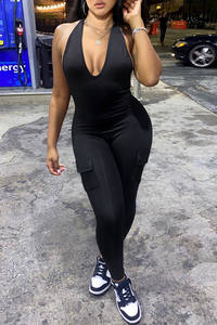 Tuta Skinny Sexy da donna con LOGO personalizzato da palestra body da palestra con LOGO personalizzato da donna Sexy di colore erica nera di colore Sexy S a xxxxl - Product Image 3