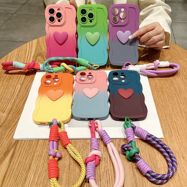 Love Rainbow Color Silicone Camera Protection TPU Premium Flexible Phone Case for Samsung S22 S23 S24 Plus Ultra