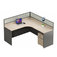 Poste de travail de bureau incurvé avec cloison, bureau informatique moderne en bois, table de direction de luxe, ensemble de mobilier de bureau
