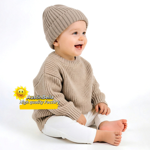 Sweater Bayi Rajut Kustom Desain Grosir RTS,  Rajutan Katun Kerah Bulat Tebal Ukuran Besar untuk Anak Laki-laki & Perempuan,  Jumper Musim Dingin - Product Image 2