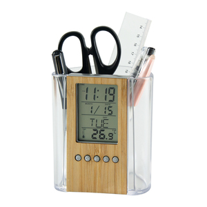 โฮมออฟฟิศโรงเรียนโต๊ะดิจิตอลผู้ถือปากกานาฬิกาปลุก <span class=keywords><strong>LCD</strong></span> พร้อมปฏิทิน - Product Image 1