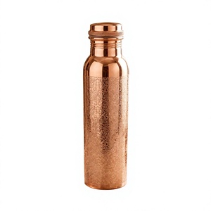 Wholesale Engraved Pure Copper <b>Large</b> Capacity <b>Water</b> <b>Bottle</b> Lid | Classic Design Copper Drinking <b>Bottle</b> for Office Use | M F - Product Image 1