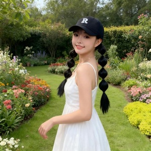 Nouveau Chapeau Perruque <span class=keywords><strong>Femme</strong></span> Réglable Effet Bulle et Tressé à la Main en Soie Haute Température, Facile à Porter pour <span class=keywords><strong>Coiffure</strong></span> Quotidienne - Product Image 1