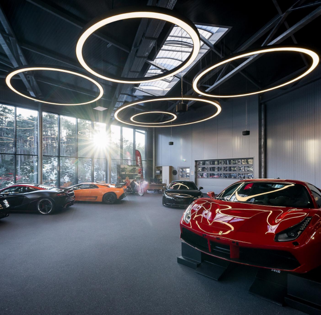 ECOJAS Manufacturer Customized Architect Design Indoor Glowing Ring Pendant Light Car Showroom Special Pendant Light