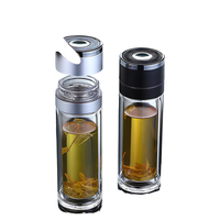 Bouteille d'eau en verre à double paroi sans BPA de style décontracté avec infuseur à thé Avantage à boire direct pour les cadeaux d'affaires