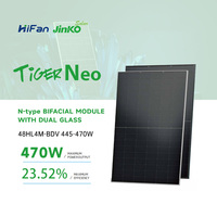 Panel Surya Jinko Solar 470W Tiger Neo N-type TOPCon & SMBB Tech Bifacial Dual Glass untuk Sistem Produk Energi Surya