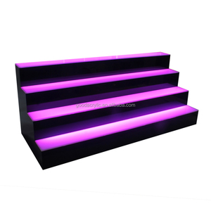 Tùy chỉnh thiết kế chiếu sáng hộp đêm rượu Whisky hiển thị giá Acrylic cầu thang risers 4 tầng bia chai rượu vang hiển thị đứng - Product Image 3
