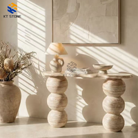 Table console de hall KT STONE, populaire et très vendue, en pierre naturelle artisanale, mobilier décoratif universel pour la maison et l'hôtel, en marbre